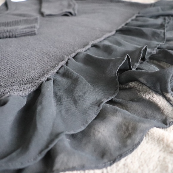 2/$25 American Eagle Black Frill Top - Picture 2 of 4